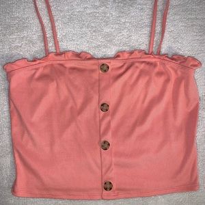 Pink/coral crop tank top